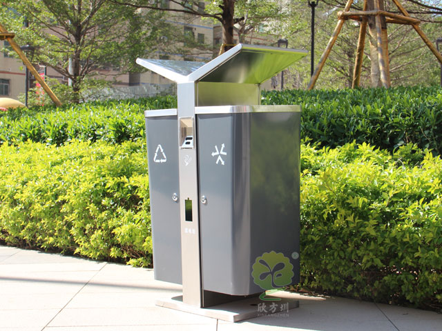 戶外分類(lèi)式垃圾箱城市展翼果皮箱