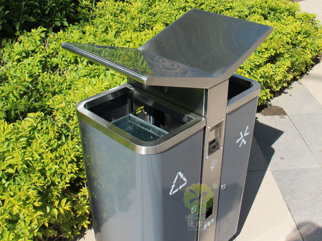戶外分類(lèi)式垃圾箱城市展翼果皮箱