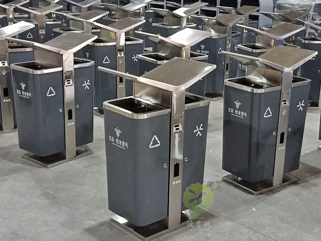 戶外分類(lèi)式垃圾箱城市展翼果皮箱
