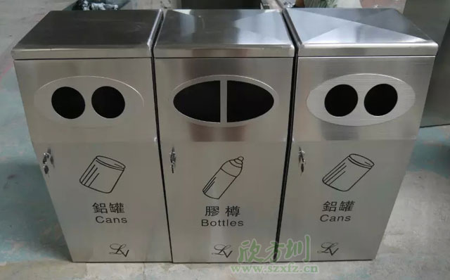 不銹鋼三分類(lèi)環(huán)保回收桶
